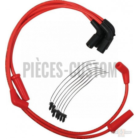 Câbles de bougie Accel 8mm rouge pour Touring de 2017 à 2018 et Softail FLSB de 2019