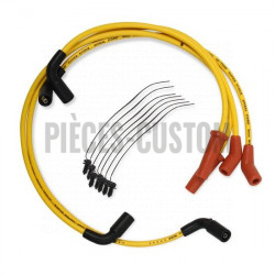 Câbles de bougie Accel 8mm jaune pour Touring de 2017 à 2018 et Softail FLSB de 2019