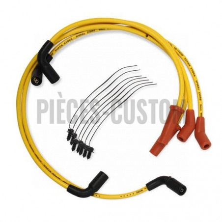 Câbles de bougie Accel 8mm jaune pour Touring de 2017 à 2018 et Softail FLSB de 2019