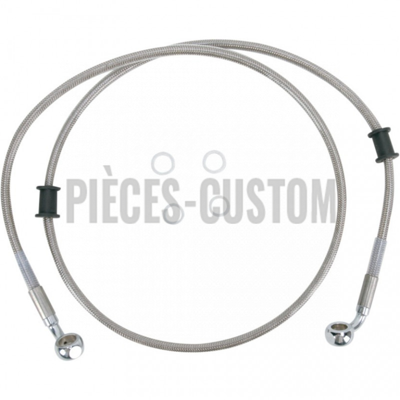 Durite de frein avant Noir +102mm pour Dyna FXDWG de 2010 à 2015 sans abs