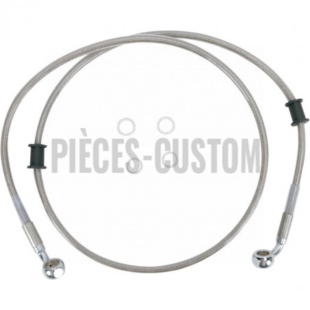 Durite de frein avant Noir +102mm pour Dyna FXDWG de 2010 à 2015 sans abs