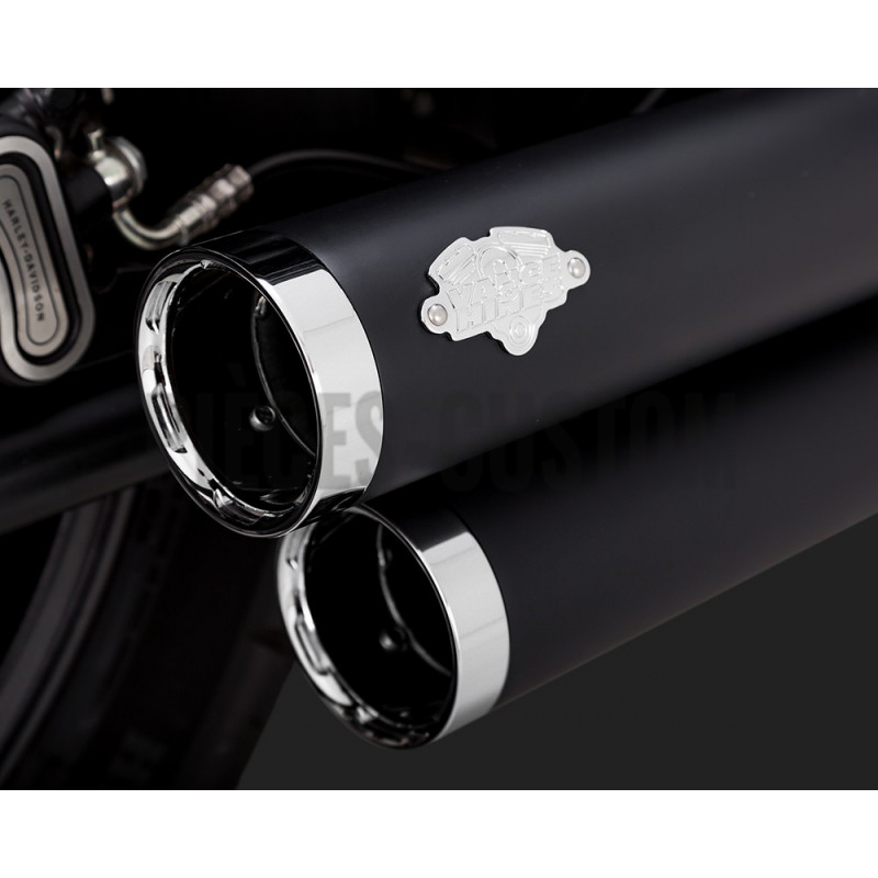 Echappement Vance & Hines Big shot Staggered Noir pour Softail 2018 à 2019