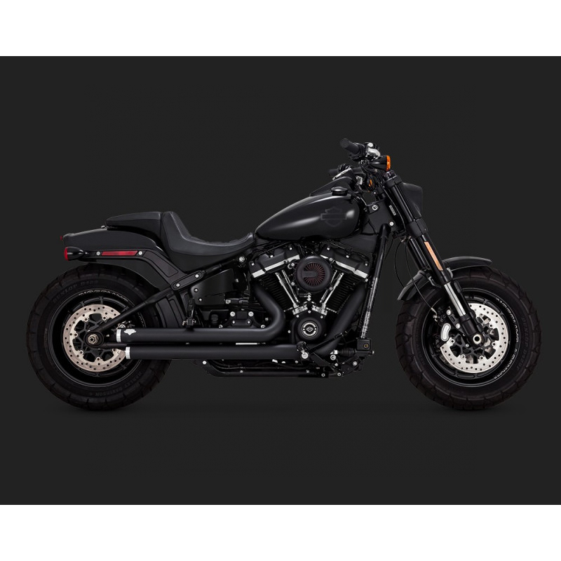Echappement Vance & Hines Big shot Staggered Noir pour Softail 2018 à 2019