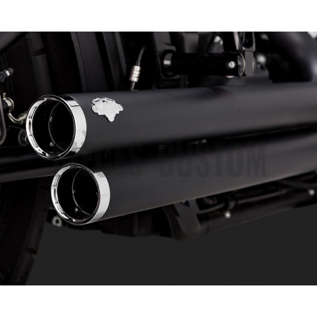 Echappement Vance & Hines Big shot Staggered Noir pour Softail 2018 à 2019