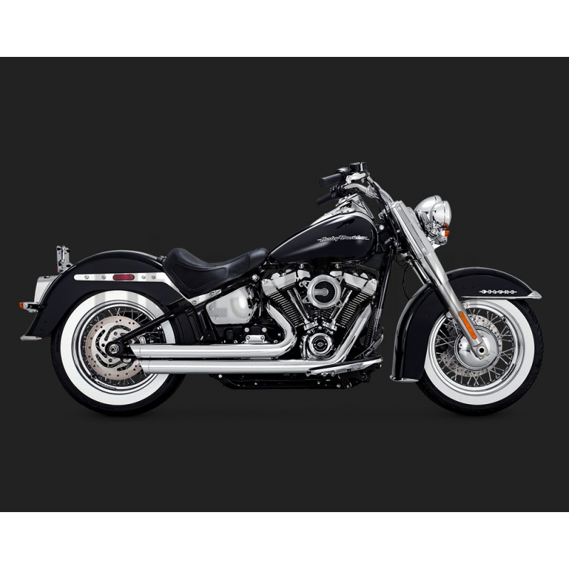 Echappement Vance & Hines Big shot Staggered Chrome pour Softail 2018 à 2019