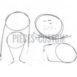 Kit de câbles Baron guidon 15"-17" Acier pour Yamaha XVS1300A Dragstar de 2007 à 2017