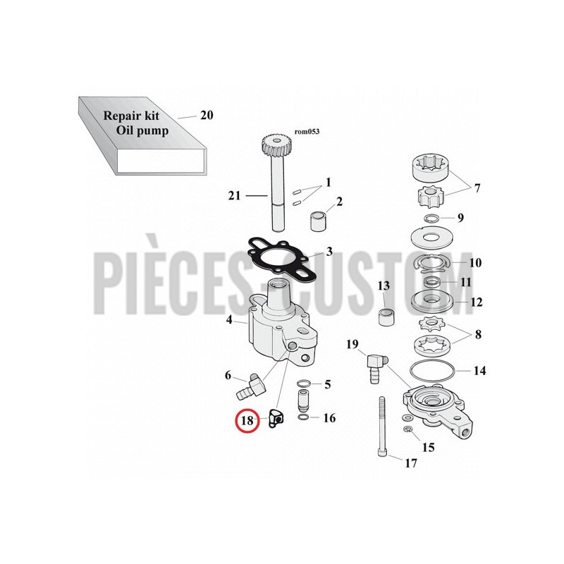 Raccord de durite de pompe à huile 1/8" NPT 90°
