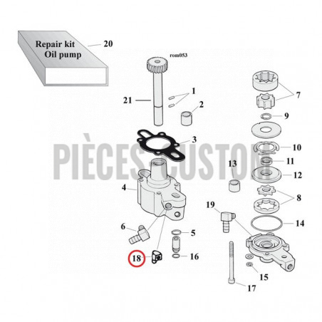 Raccord de durite de pompe à huile 1/8" NPT 90°