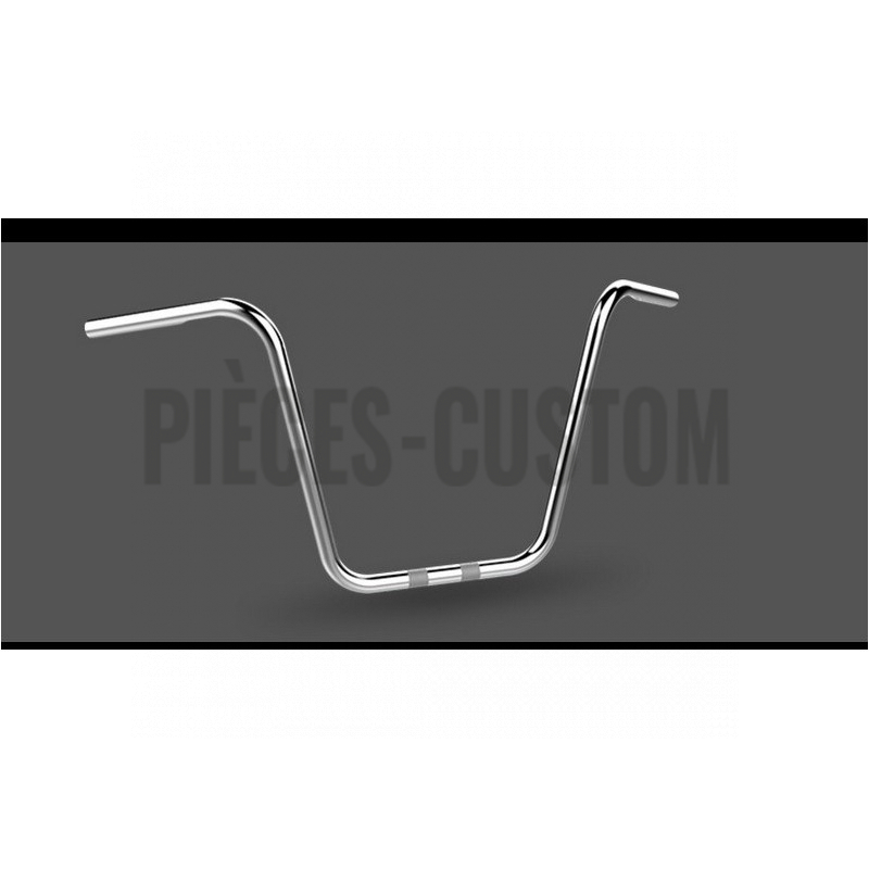 Guidon-ape-hanger-chromé-16"-avec-empreintes