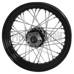Roue avant 40 rayons moyeu noir rayons chromés 16" x 3" pour FLST de 1984 à 1999