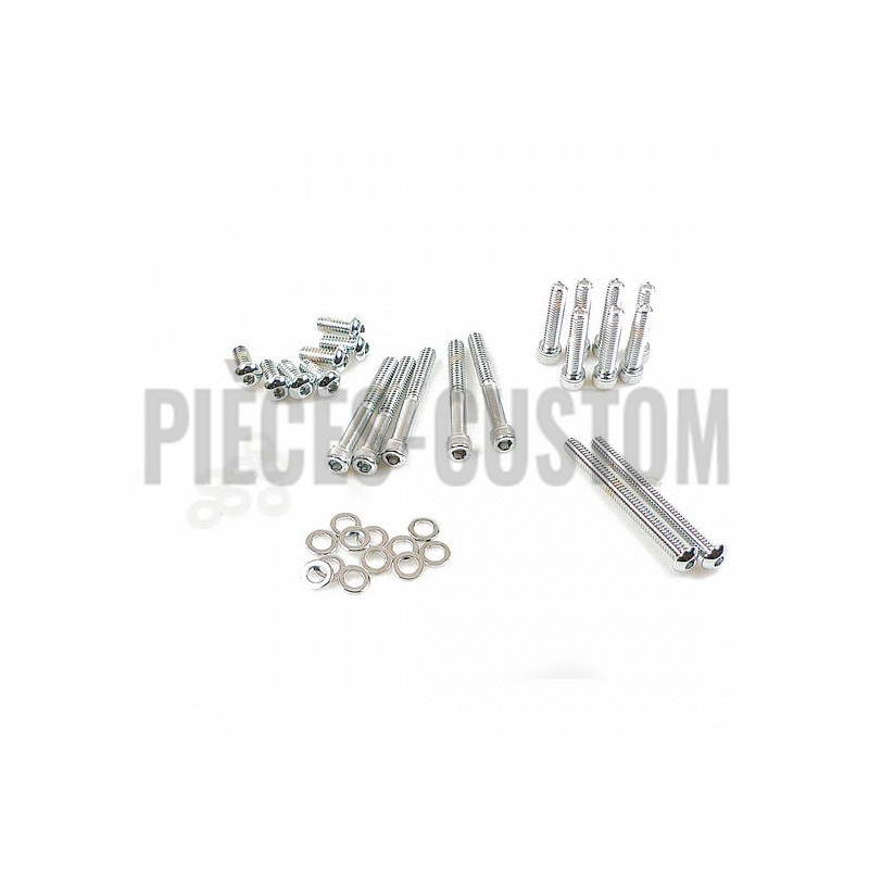 Kit de vis BTR chromées pour carter primaire pour Softail et Dyna de 1989 à 1998