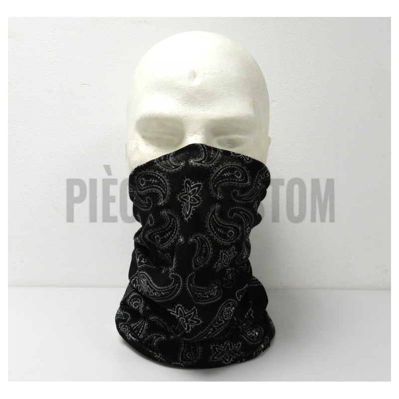 Tour de cou motif bandana Noir