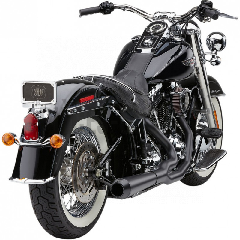 Echappement Cobra El diablo 2 en 1 Noir pour Softail de 1986 à 2006