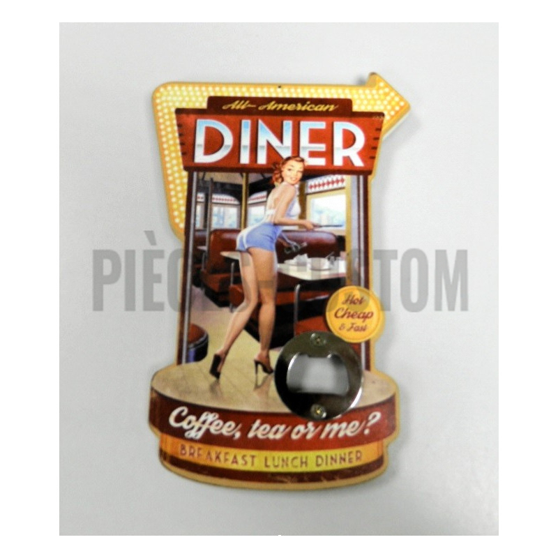 Décapsuleur en bois décoratif American Diner