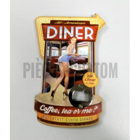Décapsuleur en bois décoratif American Diner