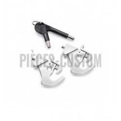Paire de serrure anti-vol chrome pour Sissy bar plaques porte-paquet et tour pak amovibles