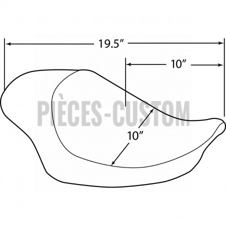 Selle solo 3/4 lisse pour Sportster de 2004 à 2020