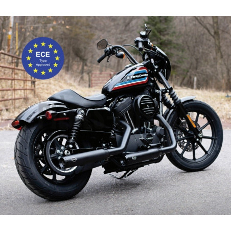 Silencieux S&S Grand national finition noir pour Sportster de 2014 à 2020 Homologué ECE