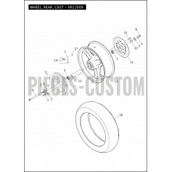 Ecrou d'axe de roue arrière XR1200X OEM 8190