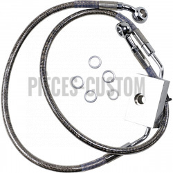 Durite de frein avant tressé inox +51mm pour Sportster 1200X de 2014 à 2020 avec ABS
