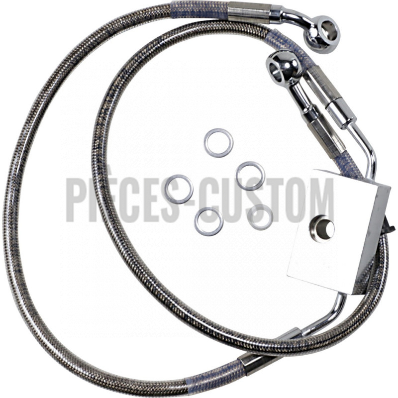 Durite de frein avant tressé inox +51mm pour Sportster 1200X de 2014 à 2020 avec ABS