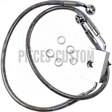 Durite de frein avant tressé inox +51mm pour Sportster 1200X de 2014 à 2020 avec ABS