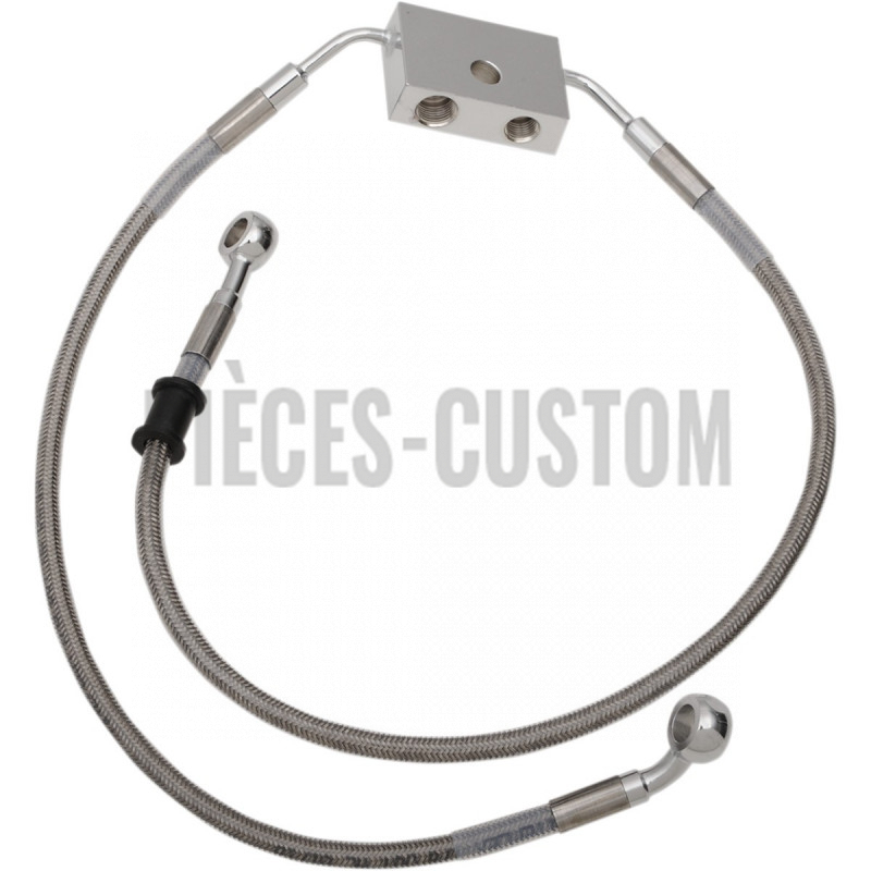 Durite de frein avant tressé inox +51mm pour Sportster 1200X de 2014 à 2020 avec ABS