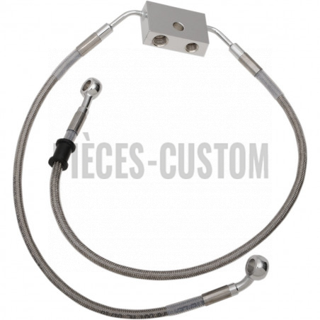 Durite de frein avant tressé inox +51mm pour Sportster 1200X de 2014 à 2020 avec ABS