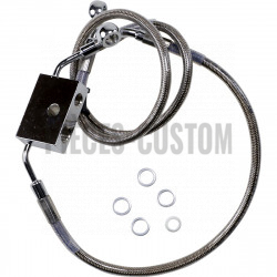 Durite de frein avant tressé inox +152mm pour Sportster 1200X de 2014 à 2020 avec ABS