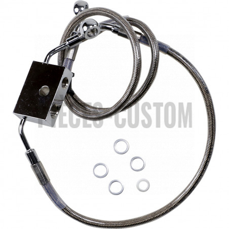 Durite de frein avant tressé inox +152mm pour Sportster 1200X de 2014 à 2020 avec ABS