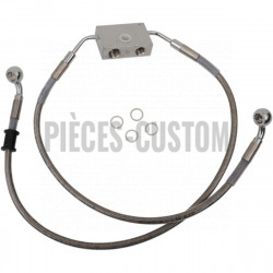Durite de frein avant tressé inox +102mm pour Sportster 1200C et CP de 2014 à 2020 ABS