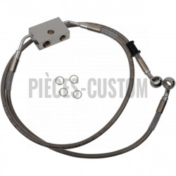 Durite de frein avant tressé inox +152mm pour Sportster 1200C et CP de 2014 à 2020 ABS