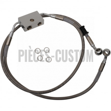Durite de frein avant tressé inox +305mm pour Sportster 1200C et CP de 2014 à 2020 ABS