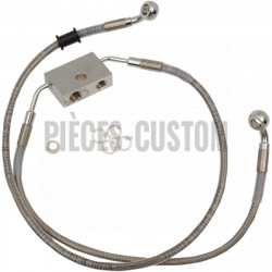 Durite de frein avant tressé inox +102mm pour XL883N de 2014 à 2020 avec ABS