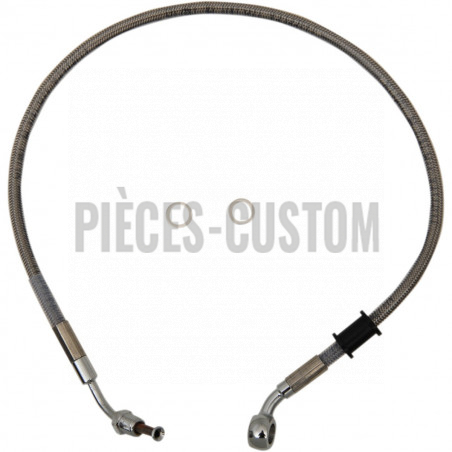 Durite de frein avant tressé inox +102mm pour XL883R de 2014 à 2015 avec ABS