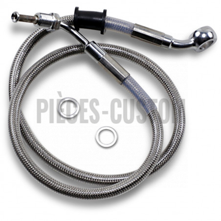 Durite de frein avant tressé inox +152mm pour XL883R de 2014 à 2015 avec ABS