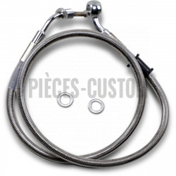 Durite de frein avant tressé inox +203mm pour XL883R de 2014 à 2015 avec ABS