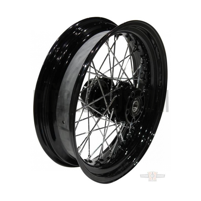 Roue avant 19" x 2.5" noire 40 rayons pour Sportster XL de 2006 à 2007