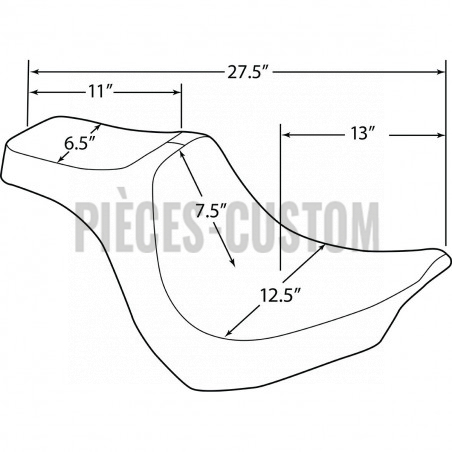 Selle bi-place predator 3 pour Softail fat boy FLFB FLFBS de 2018 à 2020