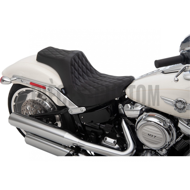 Selle bi-place predator 3 double diamond pour Softail fat boy FLFB FLFBS de 2018 à 2020