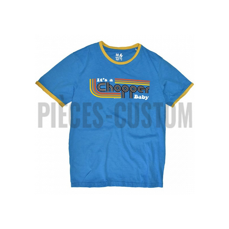 T-shirt 13 1/2 It's a chopper Baby couleur bleu
