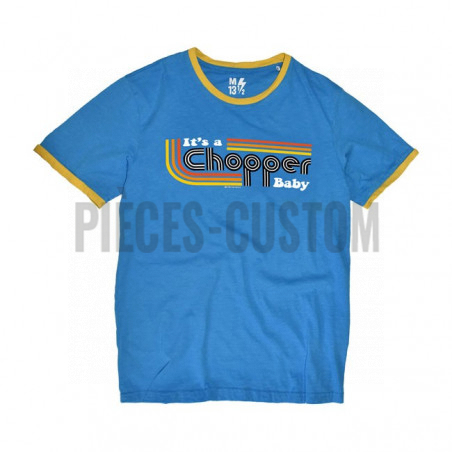 T-shirt 13 1/2 It's a chopper Baby couleur bleu