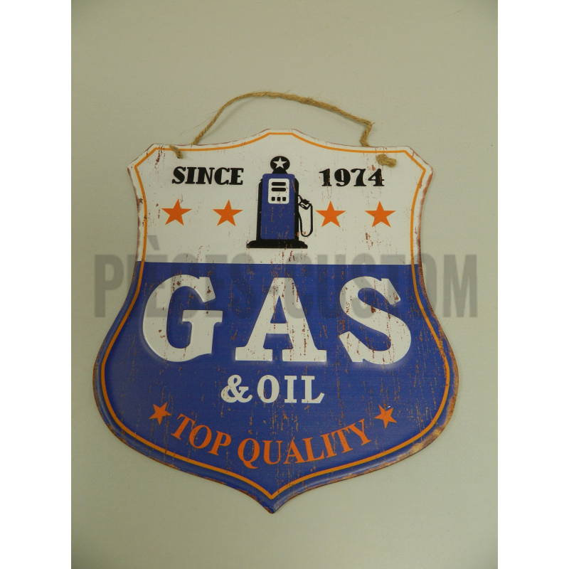 Plaque émaillée Gas & Oil