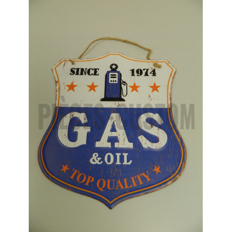 Plaque émaillée Gas & Oil