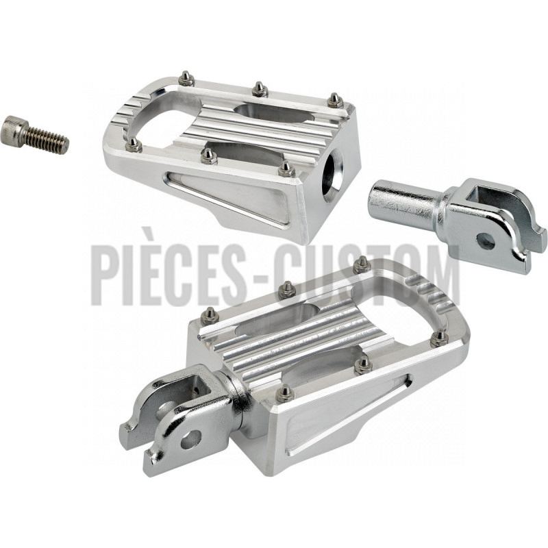Repose-pieds conducteur Biltwell Punisher poli Regular pour Softail M8 de 2018 à 2020