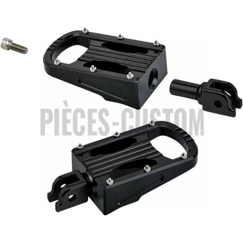 Repose-pieds conducteur Biltwell Punisher noir XL pour Softail M8 de 2018 à 2020