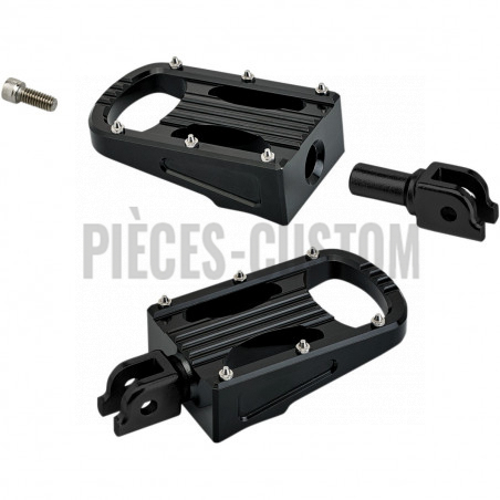 Repose-pieds conducteur Biltwell Punisher noir XL pour Softail M8 de 2018 à 2020