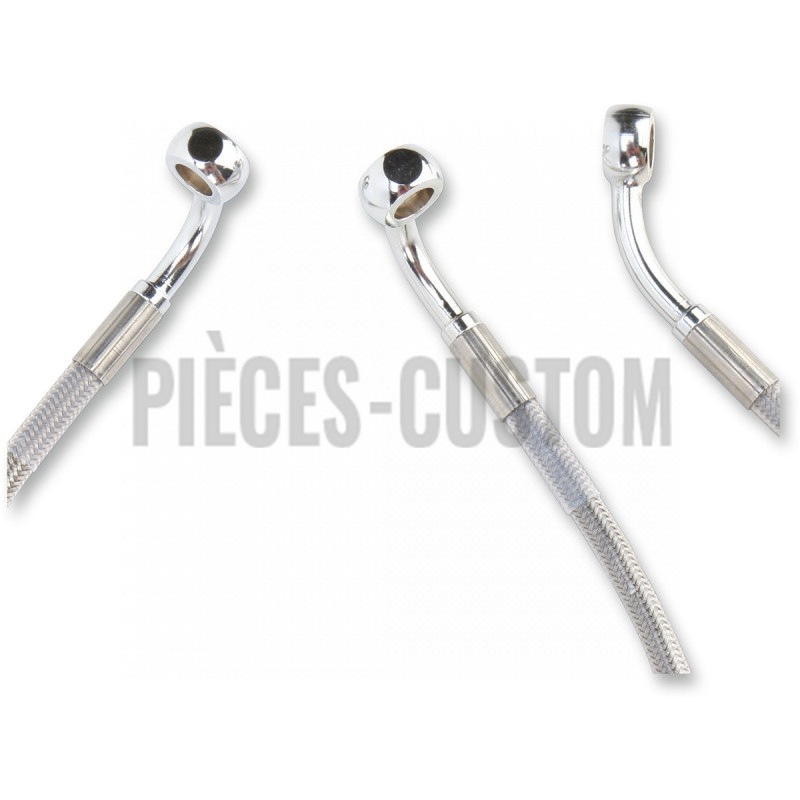 Durite de frein avant tressé inox +51mm pour Touring FLHT de 1996 à 1998