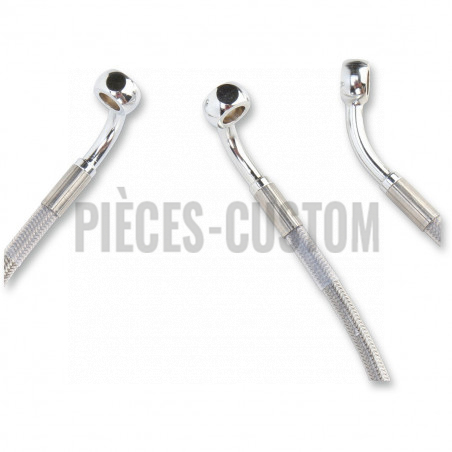 Durite de frein avant tressé inox +51mm pour Touring FLHT de 1996 à 1998