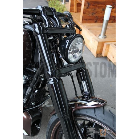 Caches tubes de fourche supérieurs noir pour Softail FXSB de 2013 à 2017 fourche 49mm